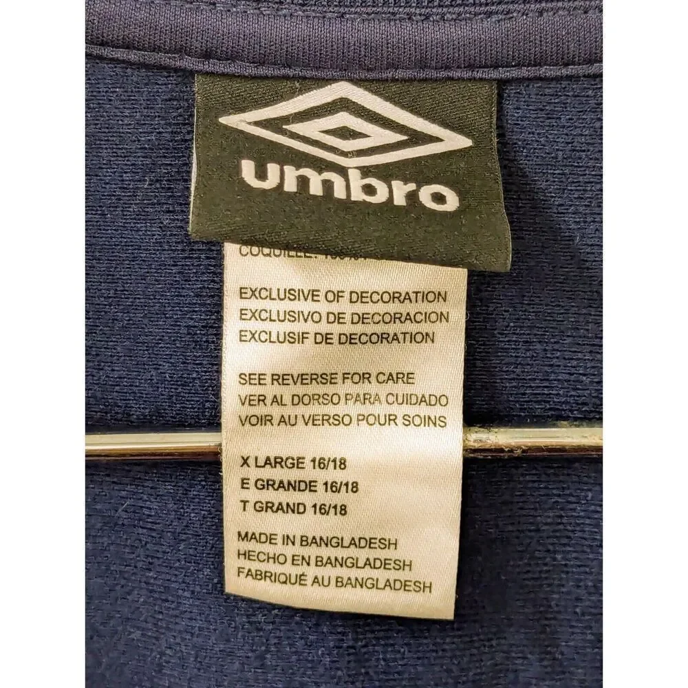 Youth Boys Umbro‎ Full Zip Warmup Track Jacket Gray Red XL 14/16  Gray Red